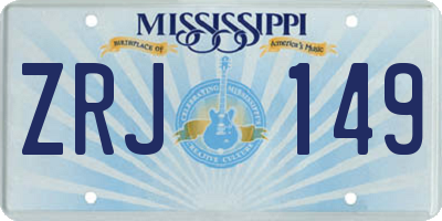 MS license plate ZRJ149