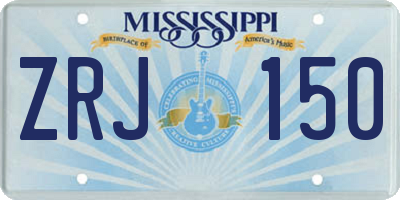 MS license plate ZRJ150