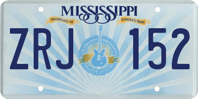 MS license plate ZRJ152