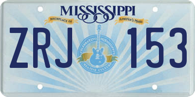 MS license plate ZRJ153
