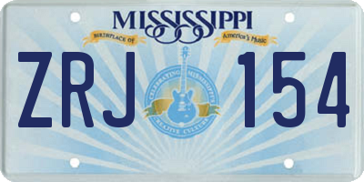 MS license plate ZRJ154