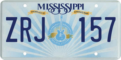 MS license plate ZRJ157