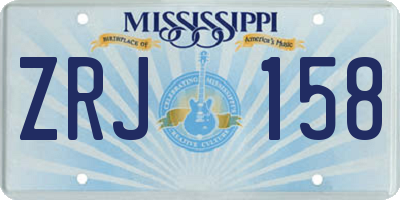 MS license plate ZRJ158