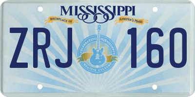 MS license plate ZRJ160