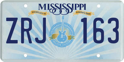 MS license plate ZRJ163