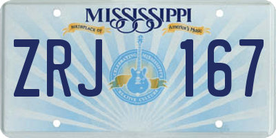 MS license plate ZRJ167