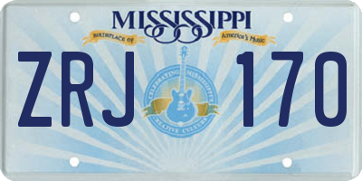 MS license plate ZRJ170
