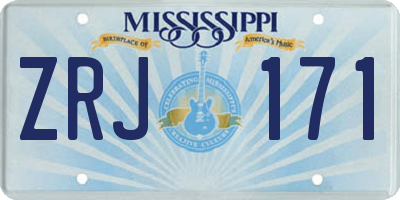 MS license plate ZRJ171