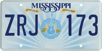 MS license plate ZRJ173