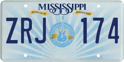 MS license plate ZRJ174