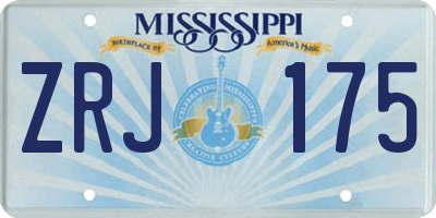 MS license plate ZRJ175