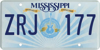 MS license plate ZRJ177