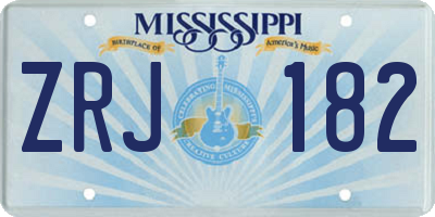 MS license plate ZRJ182