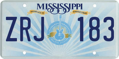 MS license plate ZRJ183