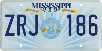 MS license plate ZRJ186