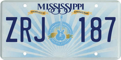 MS license plate ZRJ187