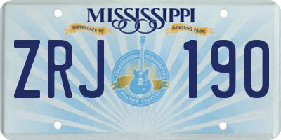 MS license plate ZRJ190