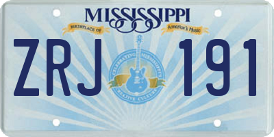 MS license plate ZRJ191