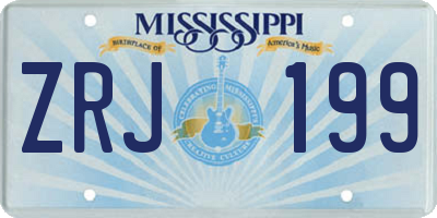 MS license plate ZRJ199