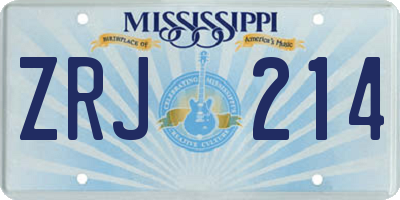 MS license plate ZRJ214