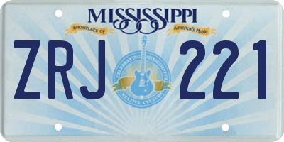 MS license plate ZRJ221