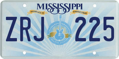 MS license plate ZRJ225