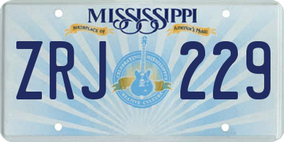 MS license plate ZRJ229