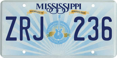 MS license plate ZRJ236