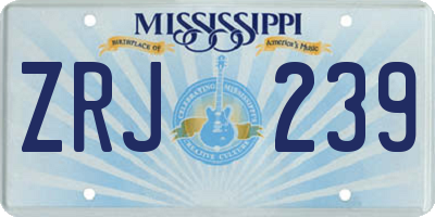 MS license plate ZRJ239