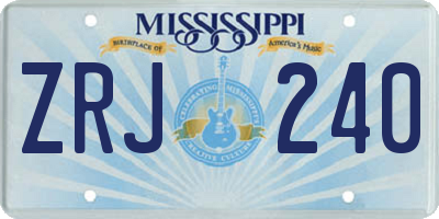 MS license plate ZRJ240