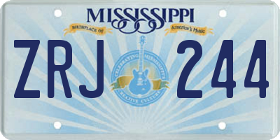 MS license plate ZRJ244
