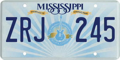 MS license plate ZRJ245