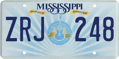 MS license plate ZRJ248