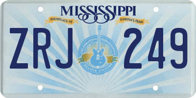 MS license plate ZRJ249