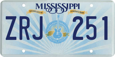 MS license plate ZRJ251