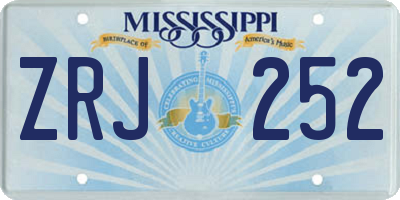 MS license plate ZRJ252