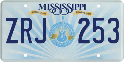 MS license plate ZRJ253