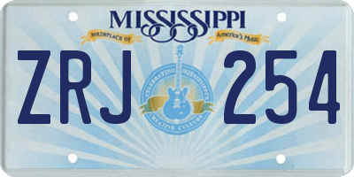 MS license plate ZRJ254