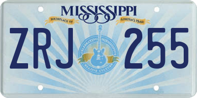 MS license plate ZRJ255