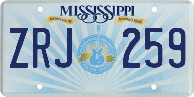 MS license plate ZRJ259