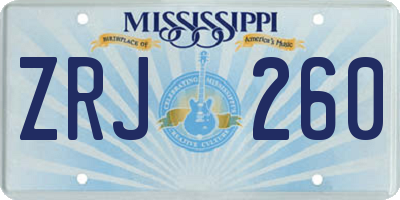 MS license plate ZRJ260