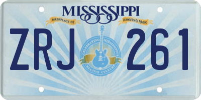 MS license plate ZRJ261