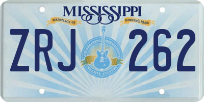 MS license plate ZRJ262