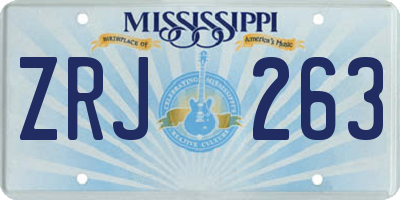 MS license plate ZRJ263