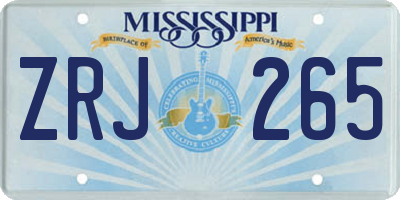 MS license plate ZRJ265