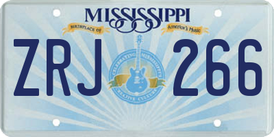 MS license plate ZRJ266