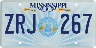 MS license plate ZRJ267