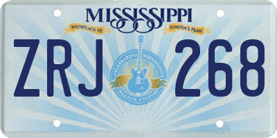 MS license plate ZRJ268