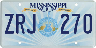 MS license plate ZRJ270