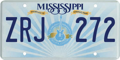 MS license plate ZRJ272